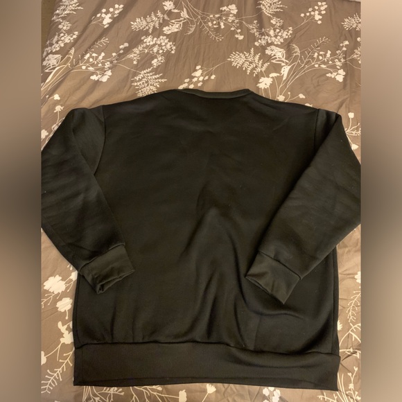 SHEIN Black and Orange Motivational Crewneck Sweater - Picture 4 of 4